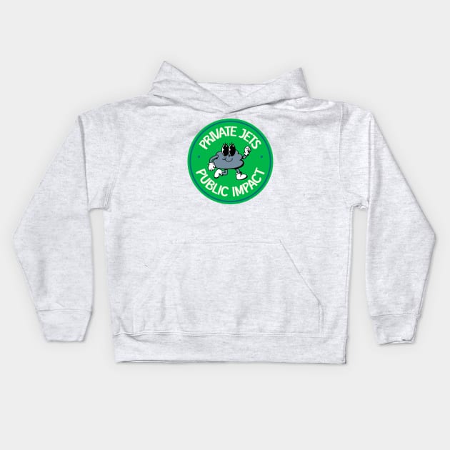 Private Jets, Public Impact - Support Green Energy Kids Hoodie by Football from the Left